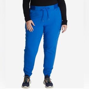Cherokee Women's Scrubs Mid-Rise Pull-On Jogger Pants CK138AP Royal Blue Size L